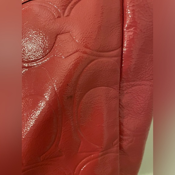 Coach Gallery Embossed Patent Leather Rose Pink Shoulder Bag Tote Purse - Picture 6 of 15